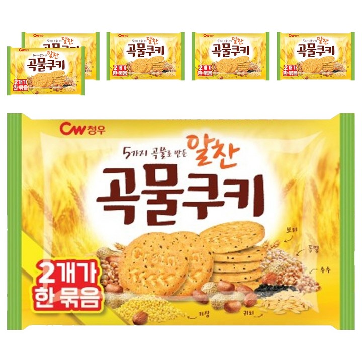 청우식품 알찬곡물쿠키, 200g, 6개