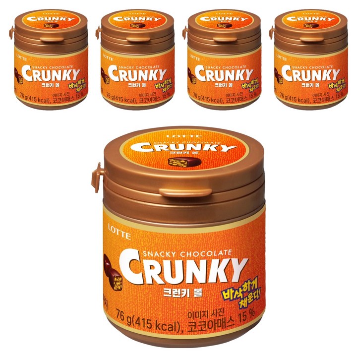 롯데 크런키볼, 76g, 5개