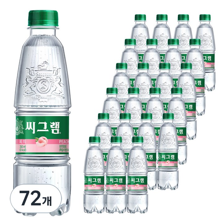 씨그램 피치 탄산음료, 72개, 350ml
