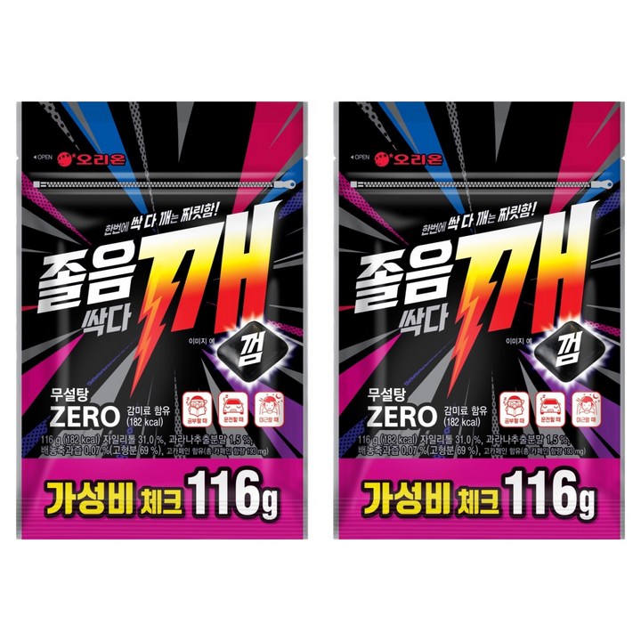 오리온 졸음싹다깨껌 리필, 116g, 2개