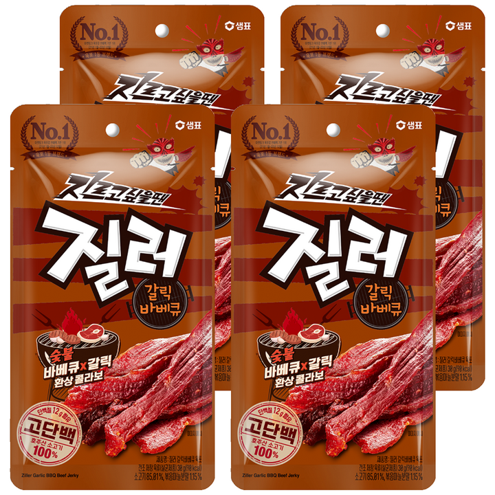 샘표 질러 갈릭바베큐 육포, 30g, 4개