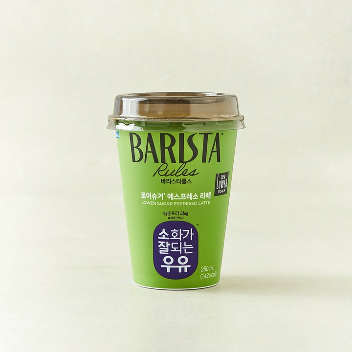 바리스타룰스 로어슈거 에스프레소 라떼, 1개, 250ml