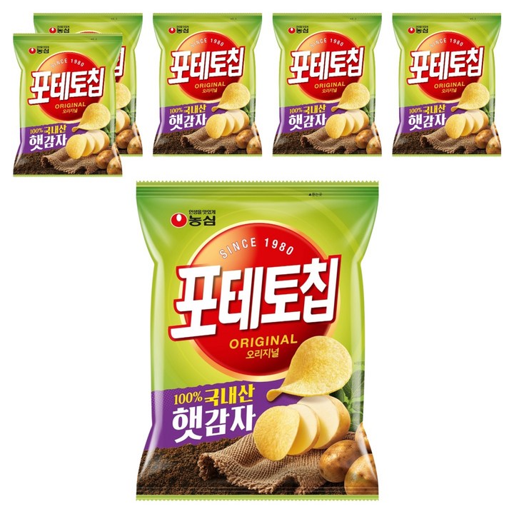 포테토칩 오리지널, 60g, 6개