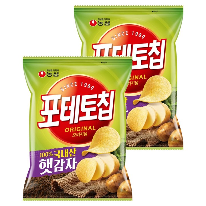 포테토칩 오리지널, 60g, 2개