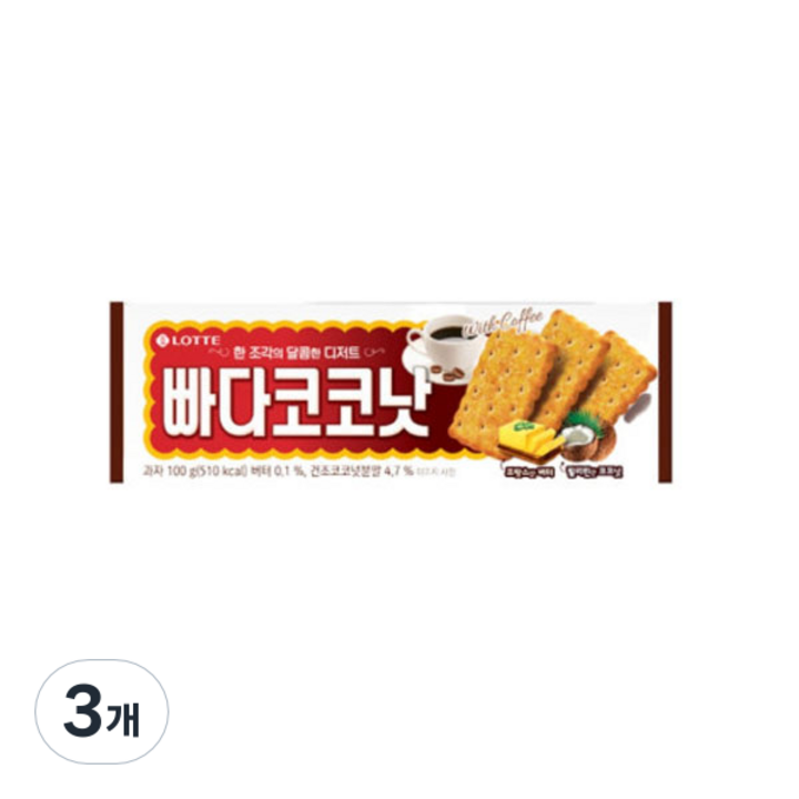 롯데웰푸드 빠다코코낫, 100g, 3개