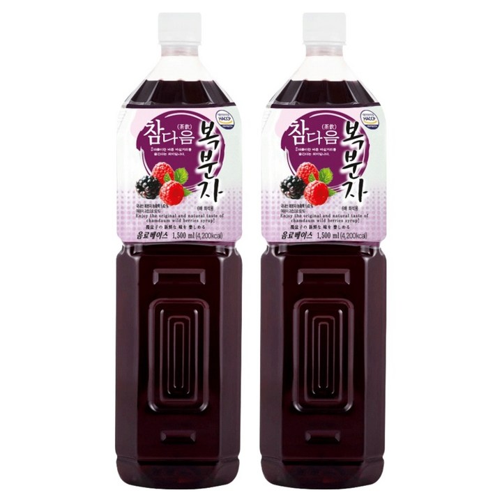 파낙스 참다음 복분자 음료베이스, 1.5L, 2개