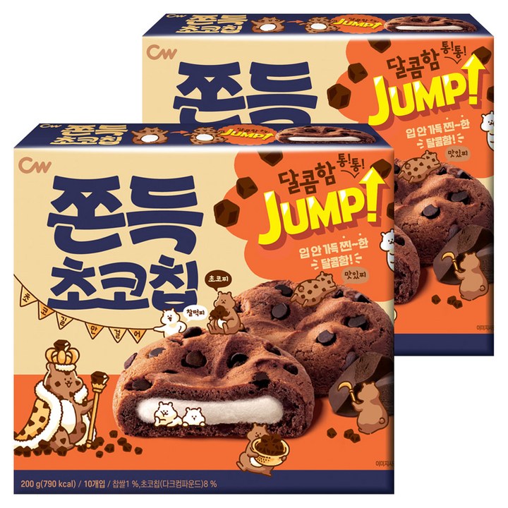 청우식품 쫀득초코칩 쿠키, 200g, 2개