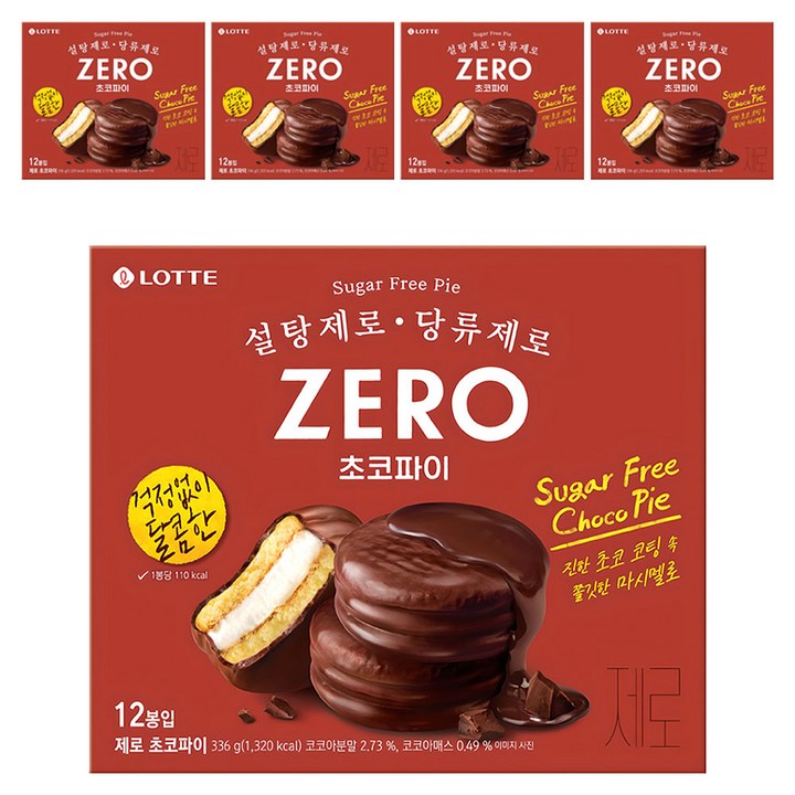 롯데제로 초코파이, 336g, 5개