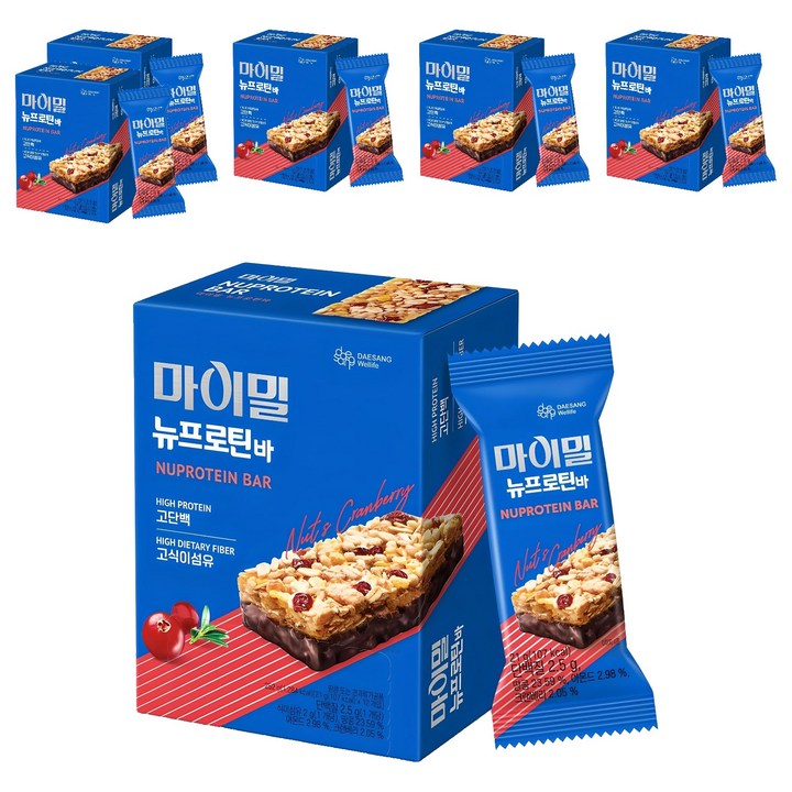마이밀 정품 뉴프로틴바, 252g, 6개