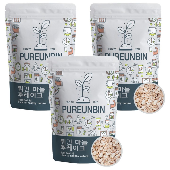 푸른빈 튀긴 마늘 후레이크, 500g, 3개