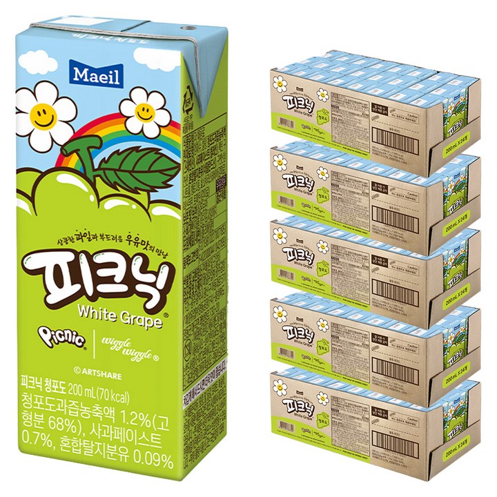 피크닉 청포도, 200ml, 120개