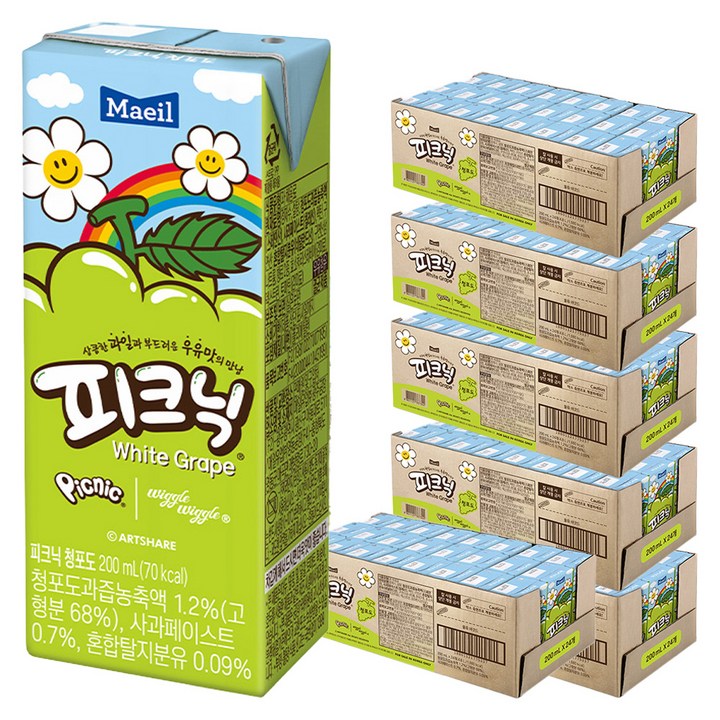 피크닉 청포도, 200ml, 144개