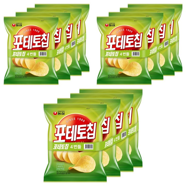 포테토칩 오리지널, 40g, 12개