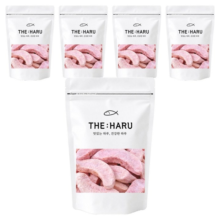 THEHARU 동결건조 핑크 복숭아칩, 50g, 5개