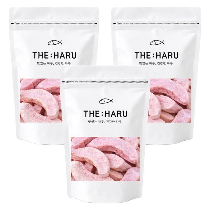 THEHARU 동결건조 핑크 복숭아칩, 50g, 3개