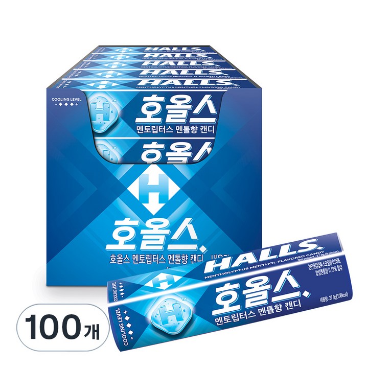 호올스 멘토립터스 멘톨향 캔디, 100개, 27.9g