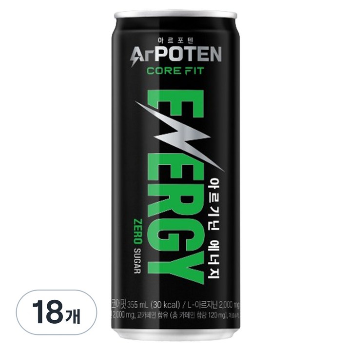 아르포텐 대상웰라이프 코어핏 에너지 드링크, 355ml, 18개