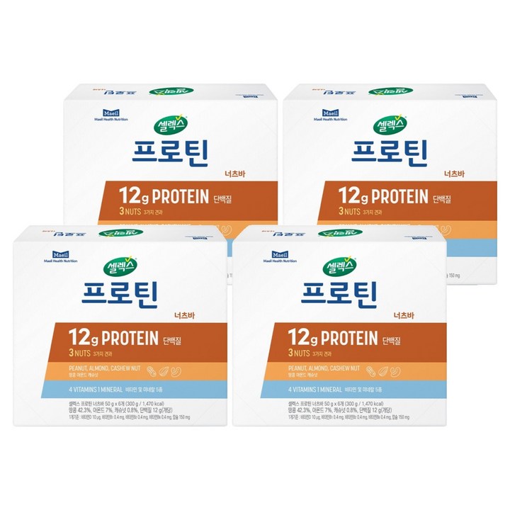 셀렉스 프로틴 너츠바, 300g, 4개