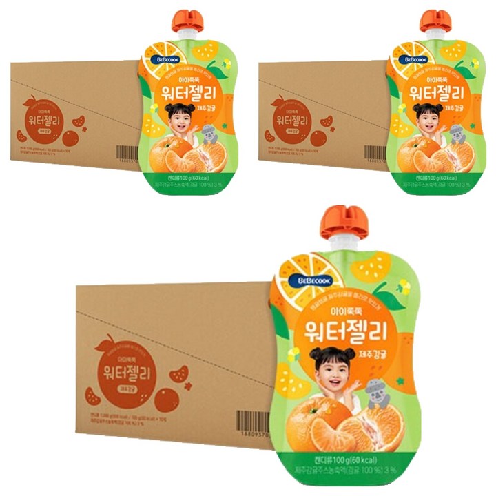 베베쿡 아이쭉쭉 워터젤리 제주감귤, 100g, 30개