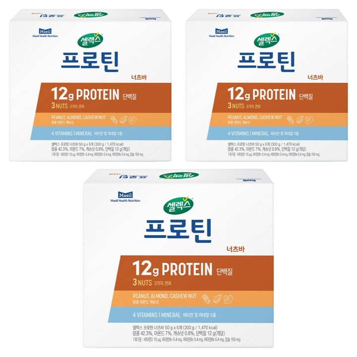 셀렉스 프로틴 너츠바, 300g, 3개