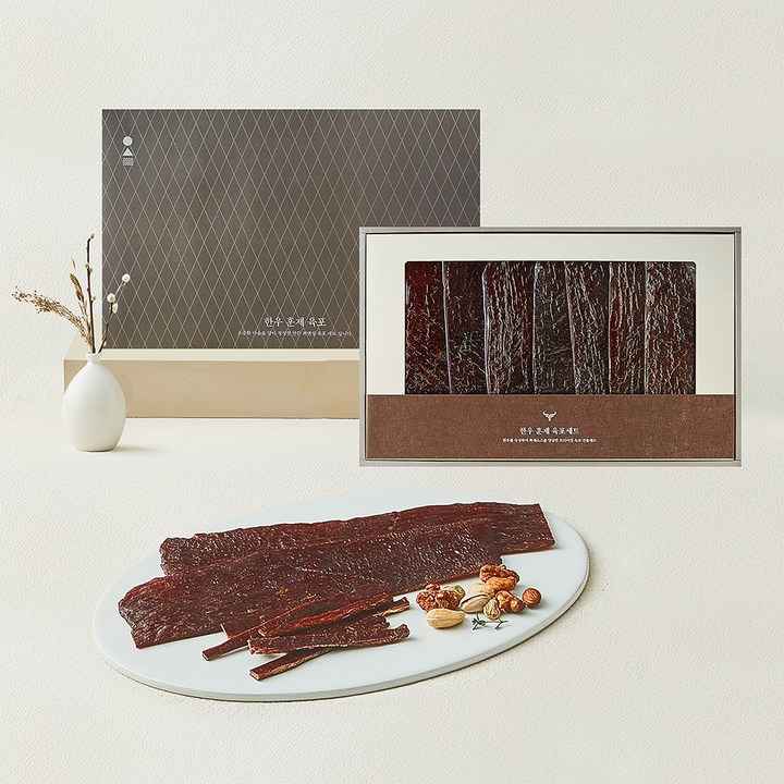 강릉상회 최앤정 한우 훈제 육포 7p + 쇼핑백, 490g, 1개