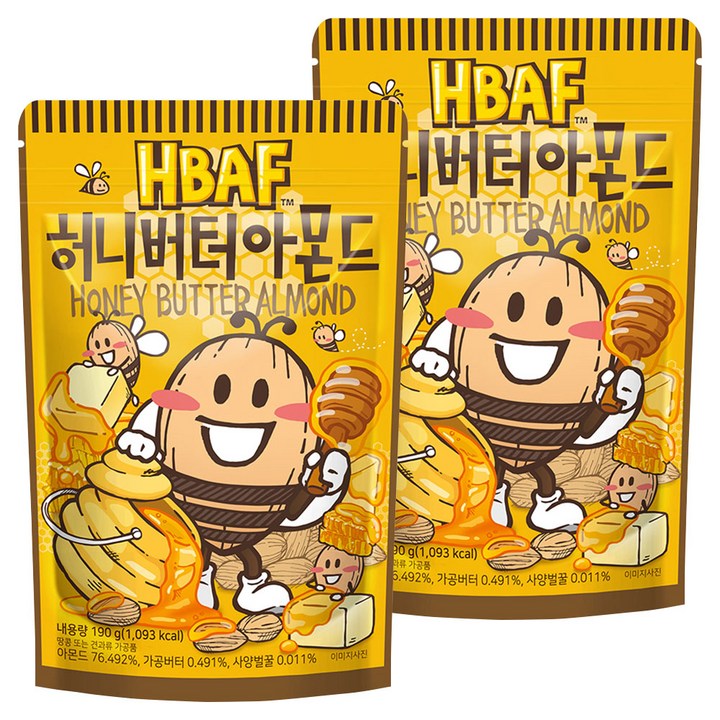바프 허니버터아몬드, 190g, 2개