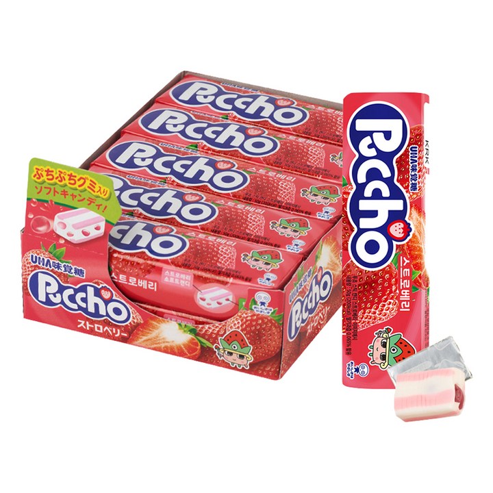 유하미카쿠토 푸쵸 스틱 캔디 스트로베리, 50g, 10개