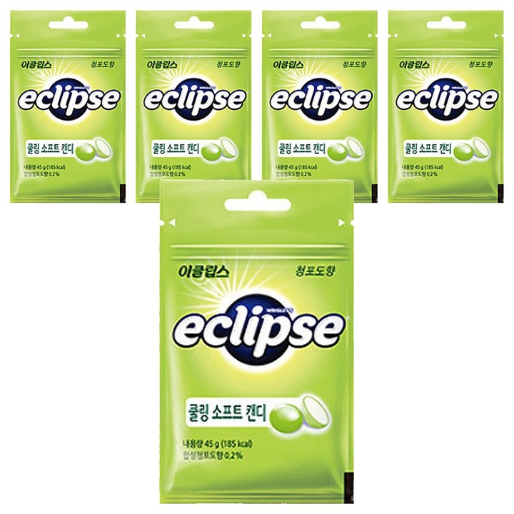 이클립스 쿨링 소프트 캔디 청포도향, 45g, 5개
