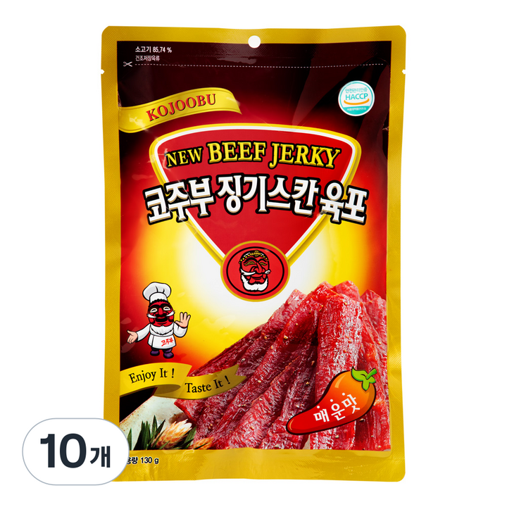 코주부 징기스칸 육포 매운맛, 130g, 10개