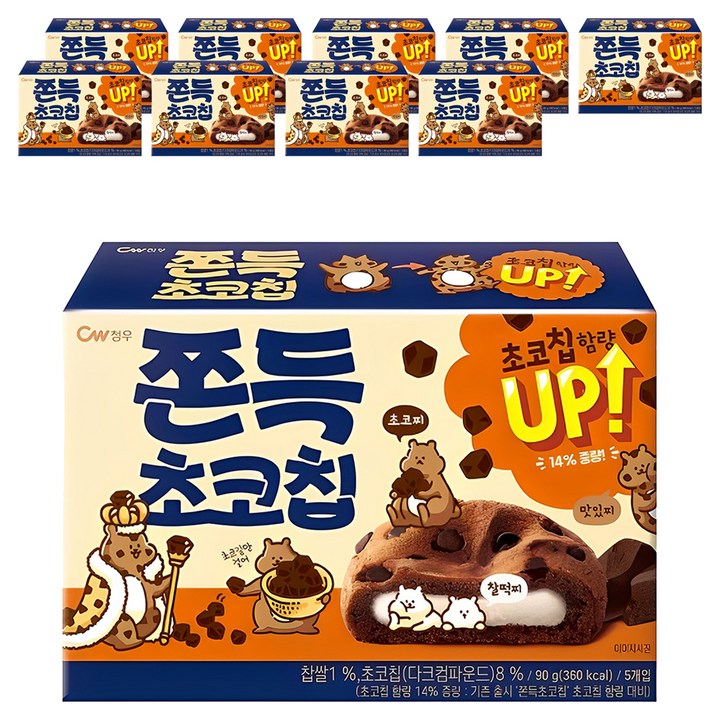 청우식품 쫀득 초코칩 쿠키, 90g, 10개