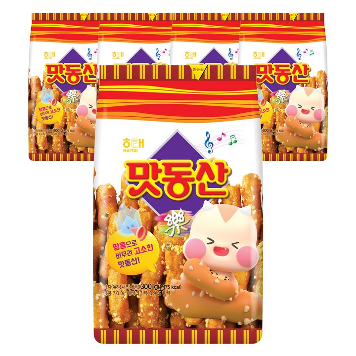 해태제과 맛동산, 300g, 5개