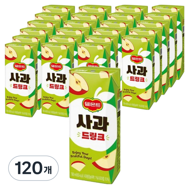 델몬트 사과 드링크, 190ml, 120개