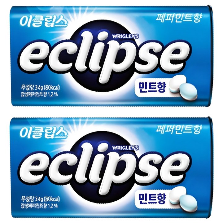이클립스 페퍼민트향 캔디, 34g, 2개