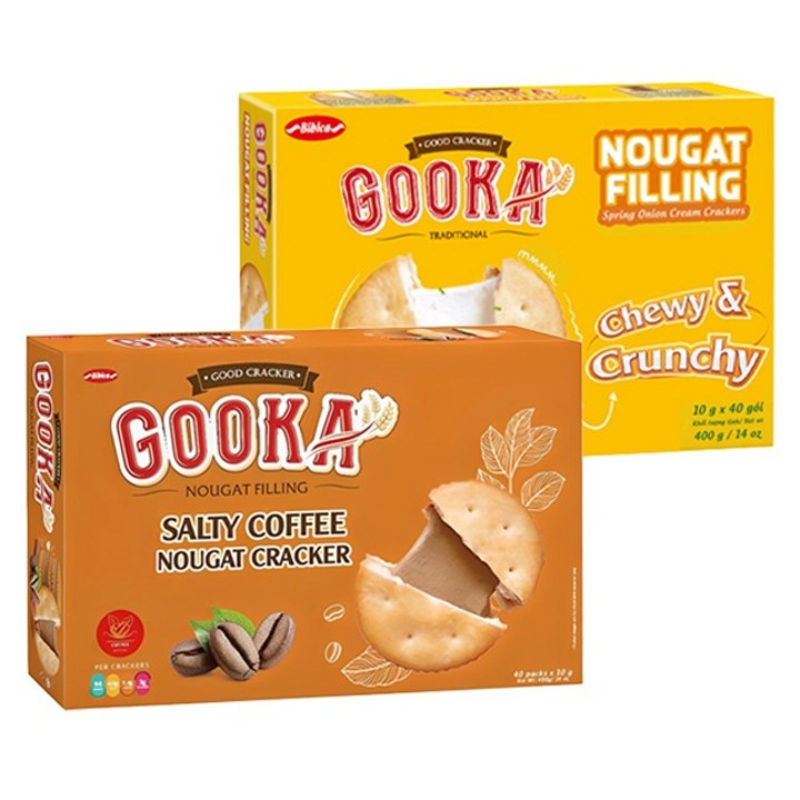 비비카 구카 누가 필링 크래커 400g + 솔티 커피 누가크래커 400g, 1세트