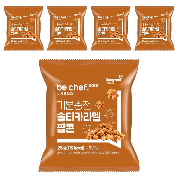 비셰프 이츠 기분충전 솔티카라멜 팝콘, 25g, 5개