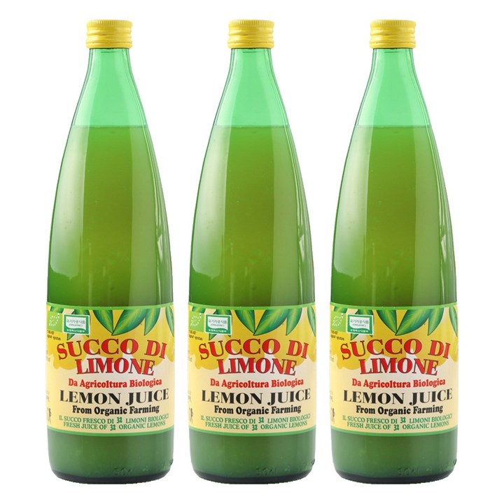 유로푸드 유기농 레몬 쥬스, 1L, 3개
