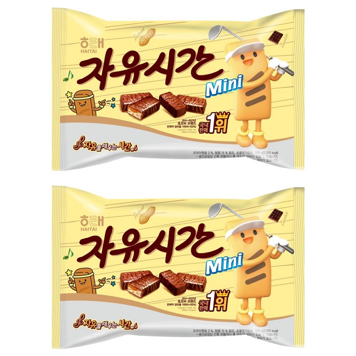 자유시간 미니 초콜릿, 500g, 2개