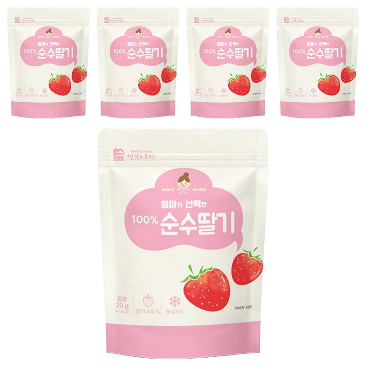 맛있는풍경 엄마가 선택한 순수딸기, 20g, 5개