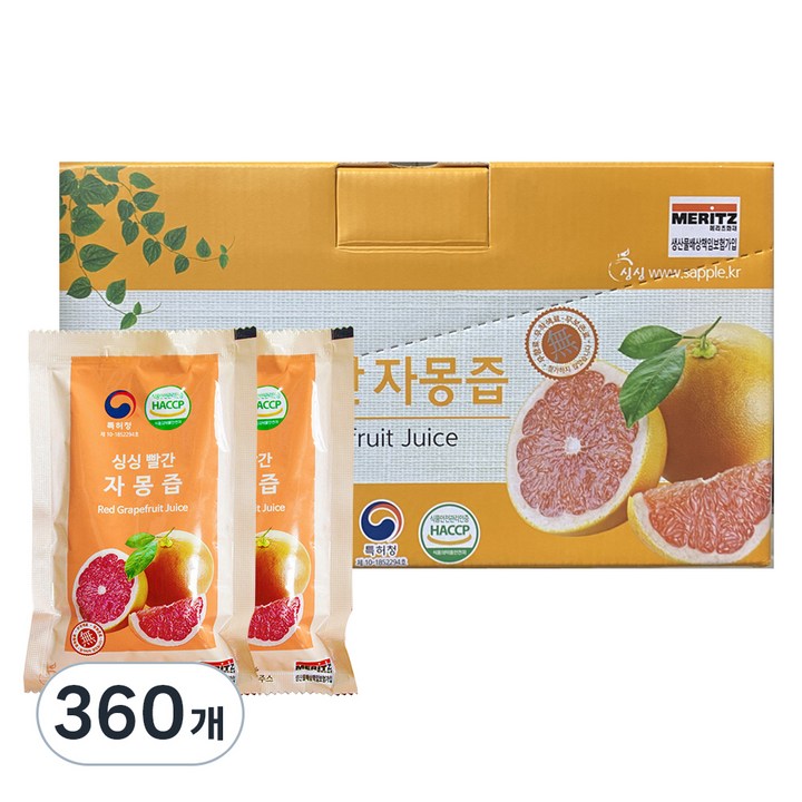 싱싱 빨간 자몽즙, 100ml, 360개