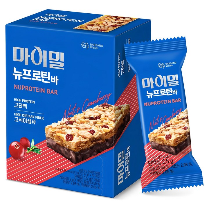 마이밀 정품 뉴프로틴바, 252g, 1개