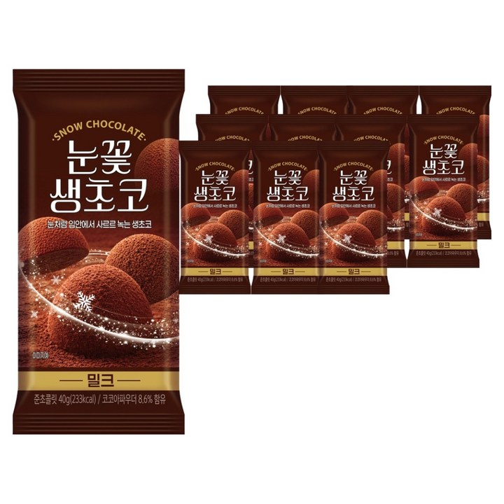 눈꽃생초코 밀크, 12개, 40g
