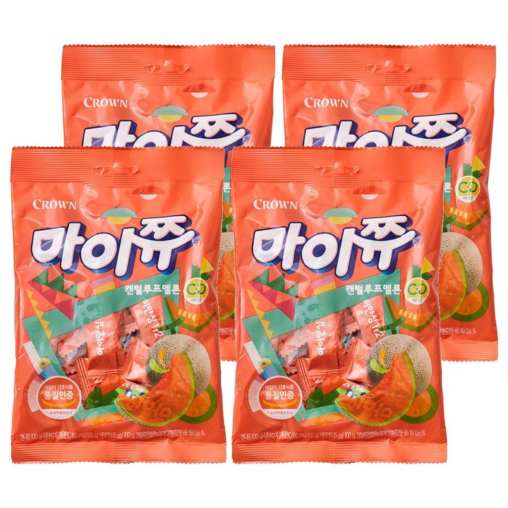 크라운 마이쮸 필로우 캔털루프멜론, 100g, 4개