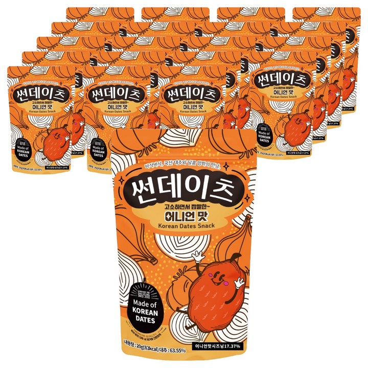 썬데이츠 대추스낵 어니언맛, 20g, 20개