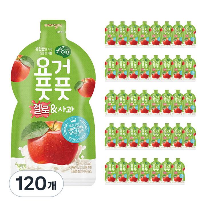 자연은 요거풋풋 젤로 앤 사과 젤리형 음료, 100ml, 120개