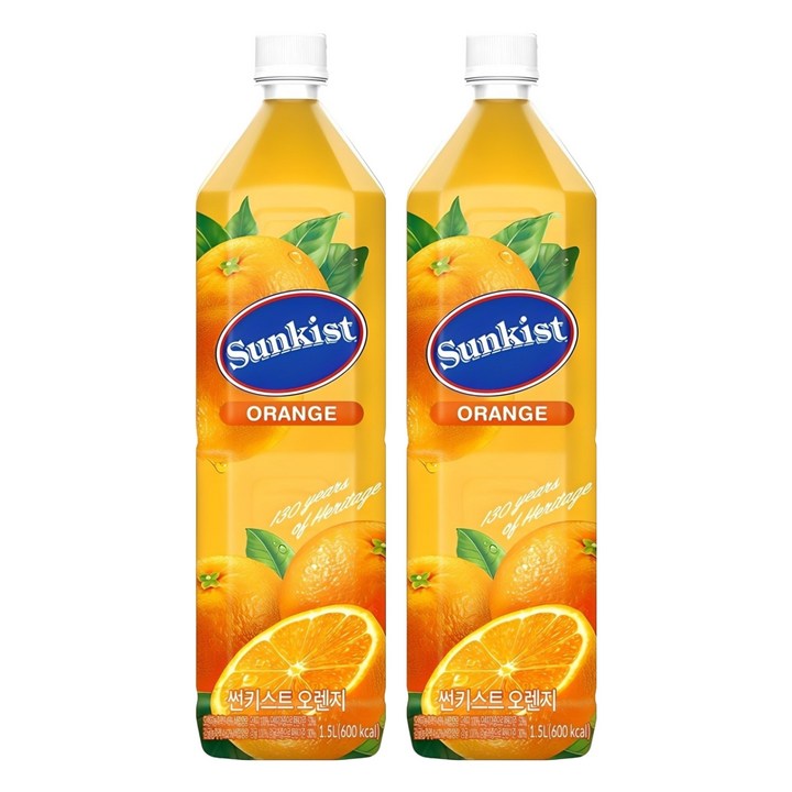 썬키스트 오렌지주스, 1.5L, 2개