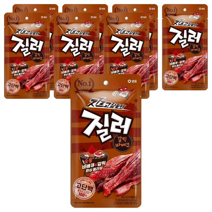 샘표 질러 갈릭바베큐 육포, 30g, 8개