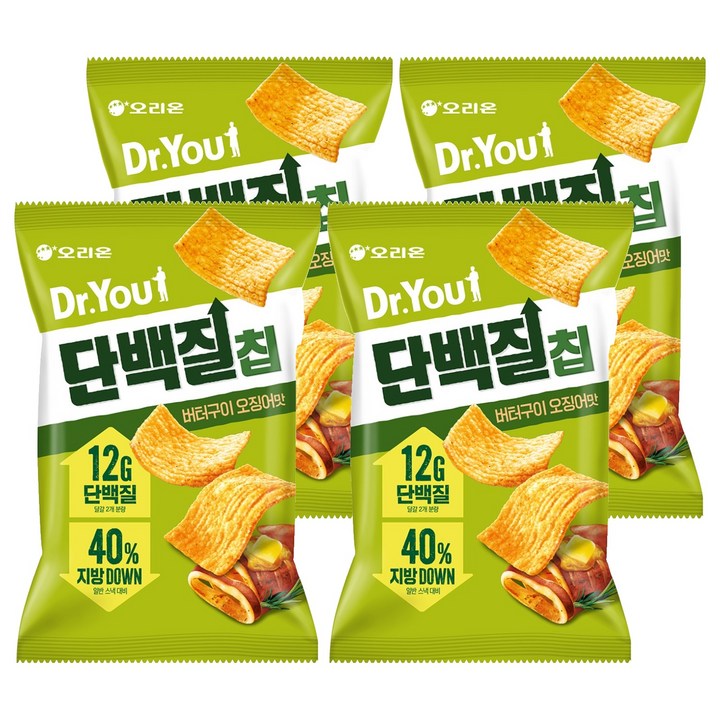 닥터유 단백질칩 버터구이 오징어맛, 60g, 4개