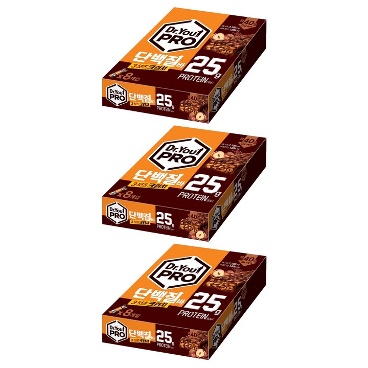 닥터유 프로 단백질바 3넛츠크런치, 560g, 3개