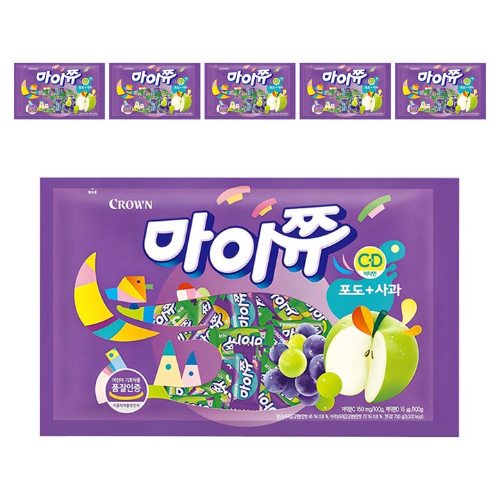 마이쮸 츄잉캔디 포도 사과, 720g, 6개