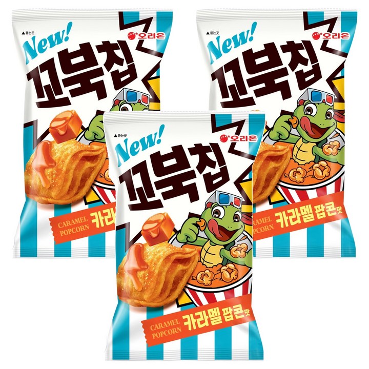 꼬북칩 카라멜팝콘, 72g, 3개